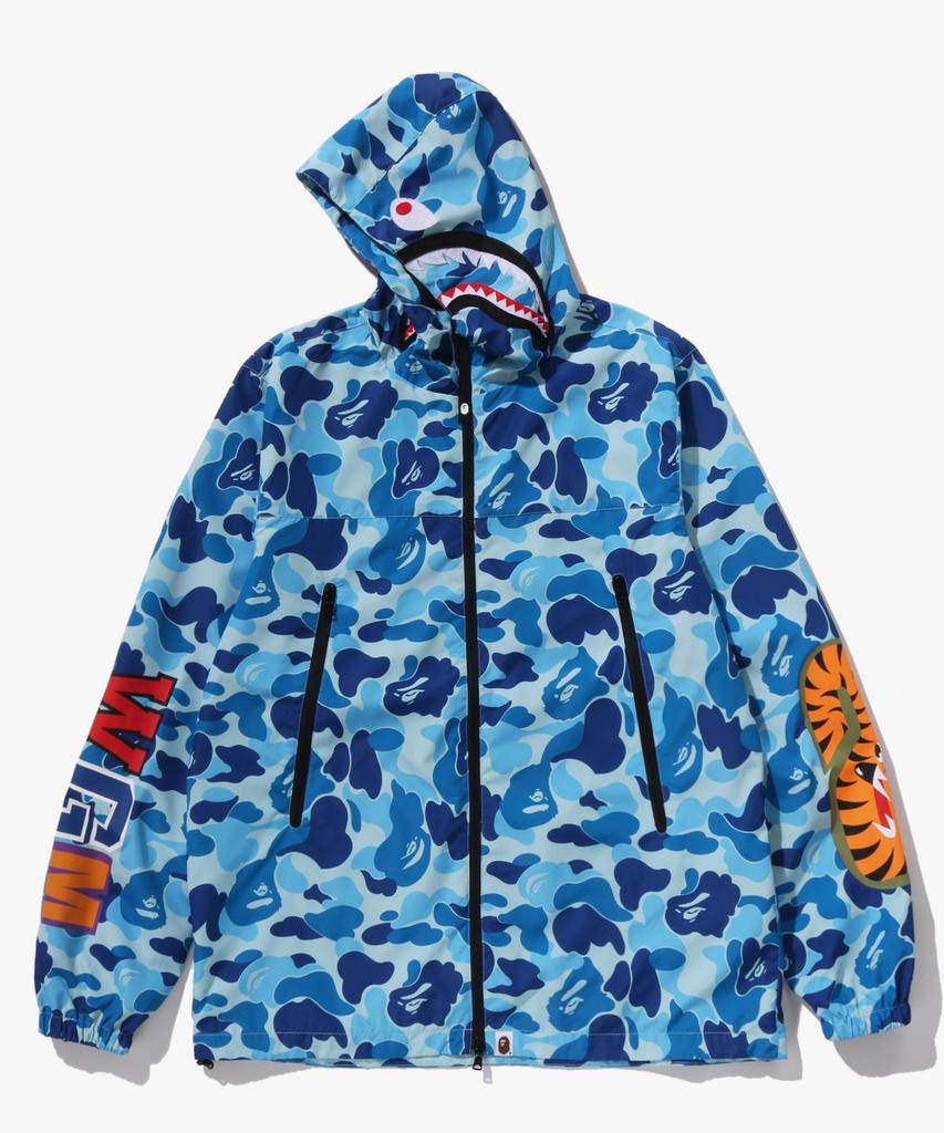 Bape Abc Camo Shark Hooded Jacket (M) Blue