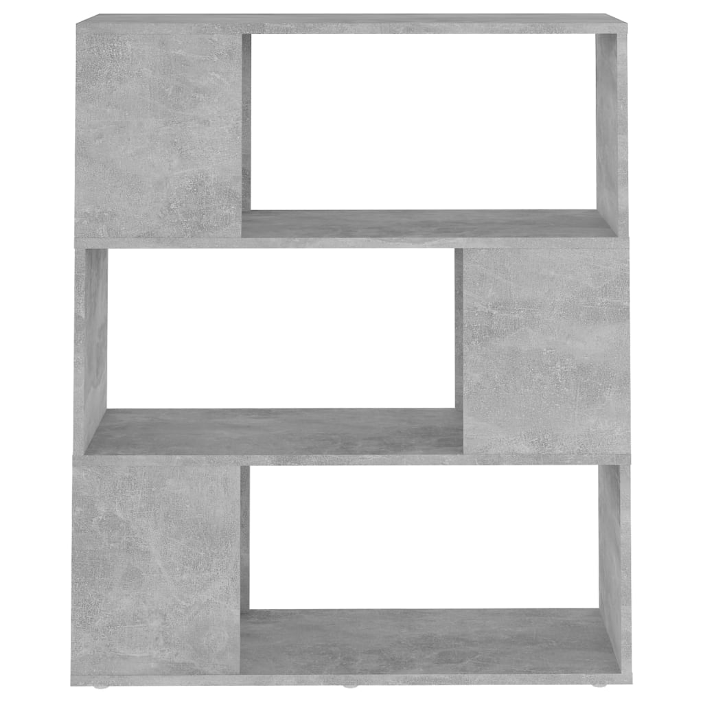 Bookshelf Room Divider Concrete Grey 80 x 24 x 94 cm Wood Based Material