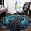 1pc Wolf Moon Office Round Area Rug, Under Office Chairs Bedroom Living Room Home Decor, Room Deco