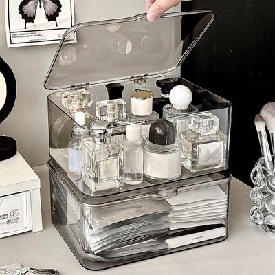 Acryl Schreibtisch Masken Aufbewahrungsbox Staubdicht Transparent Kleinkram Organizer mit Deckel Große Kapazität Kosmetik Aufbewahrungskoffer