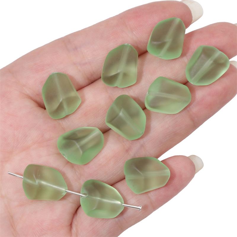 12x15mm Frosted Glass Faceted Beads for DIY Bracelets & Necklaces