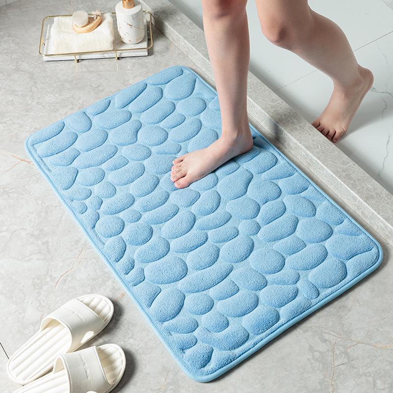 Pebble Embossed Water-Absorbent Non-Slip Door Mat – Cute, Durable Carpet for Bathroom and Entrance.