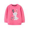 Girls Long Sleeve Hoodless Sweatshirt Cartoon Rabbit Embroidery Casual Top
