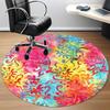1 Stück Tie-Dye Muster Stuhlteppich für das Büro, Runder rutschfester langlebiger großer Büroteppich, Geeignet für das Büro