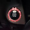 Alloy Crystal Car Decorative Ring with Rhinestone Bow for Start Engine Stop Button, 1pc Vehicle Ignition Bling Accessory