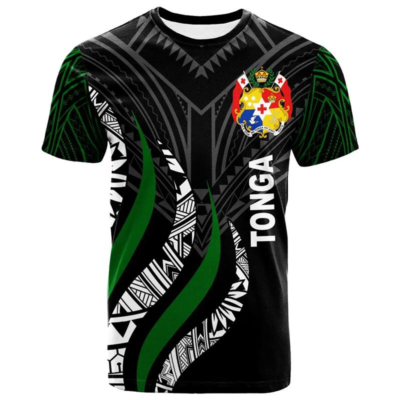 Fashion Tonga T Shirts For Men Summer Casual 3D Printed Polynesia T-shirt Round Neck Short Sleeves Tops Street Loose Tee Shirt