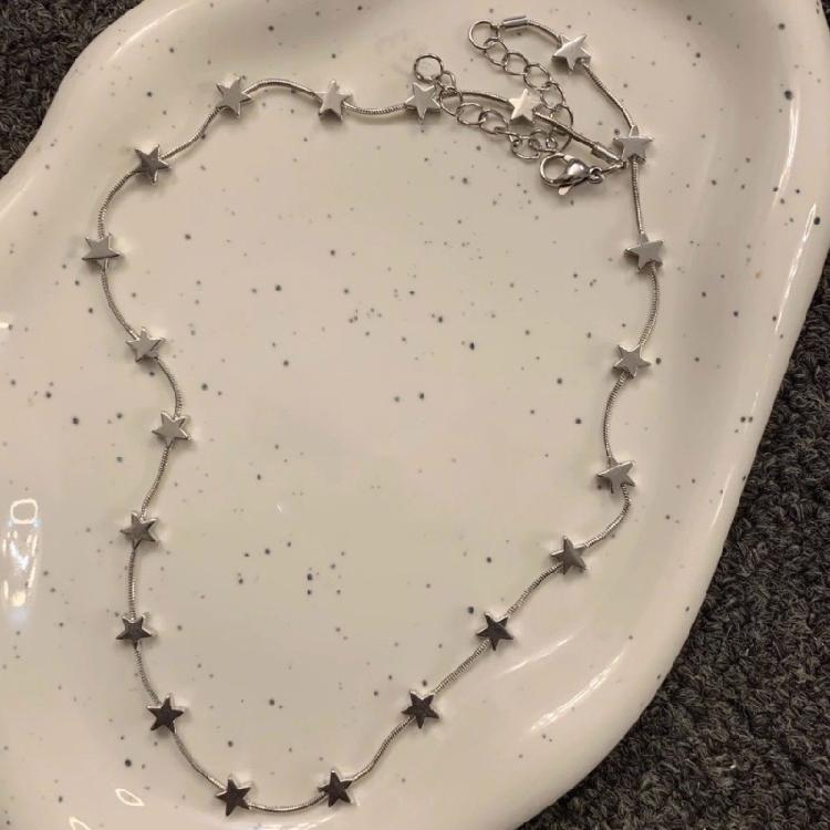 Personality Star Necklace Y2k Irregular Pentagrams Pendant Clavicle Chain Unique