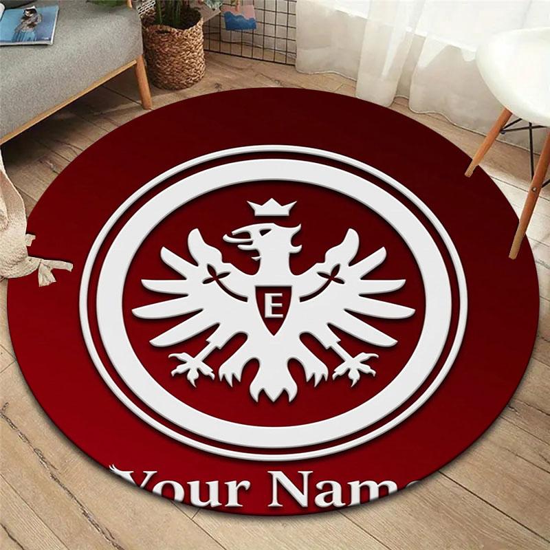 Eintracht Frankfurt Custom Name Round Area Rug,Carpet Rug for Living Room Bedroom Sofa Playroom Decor,Non-slip Floor Mat