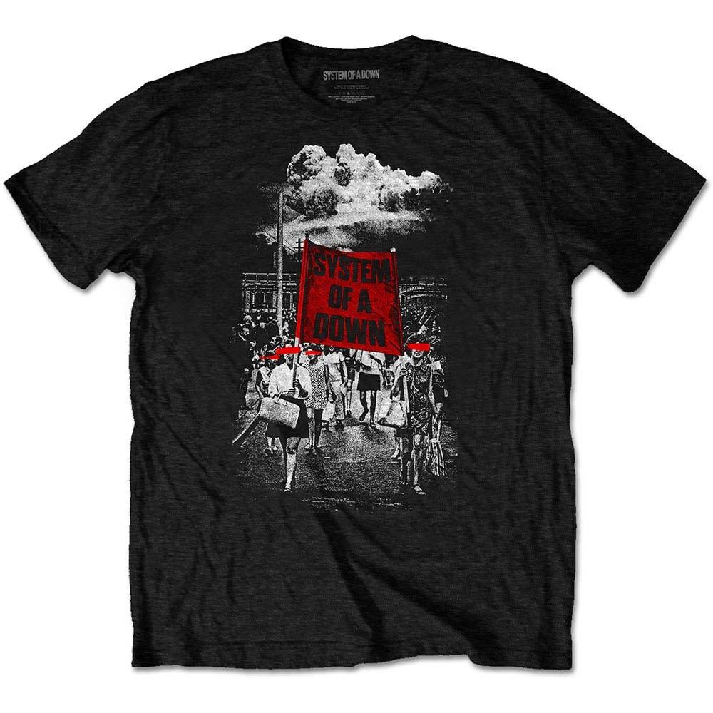 Men s System Of A Down Banner Marches Slim Fit T-shirt Small Black M