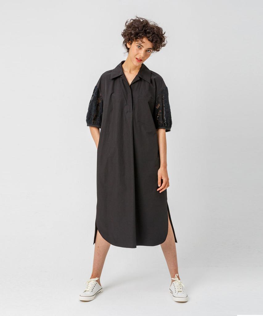 PAGE Lace Sleeve Dress_Black