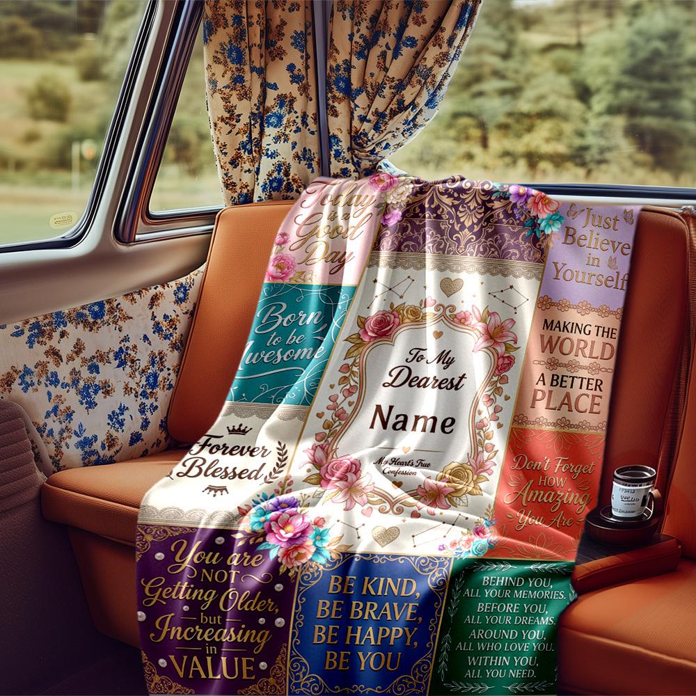 Empowerment Through Affirmations Blanket Personalized Name Soft Comfortable Stylish Blanket Car Blanket Perfect For Travel Camping Outdoor Home