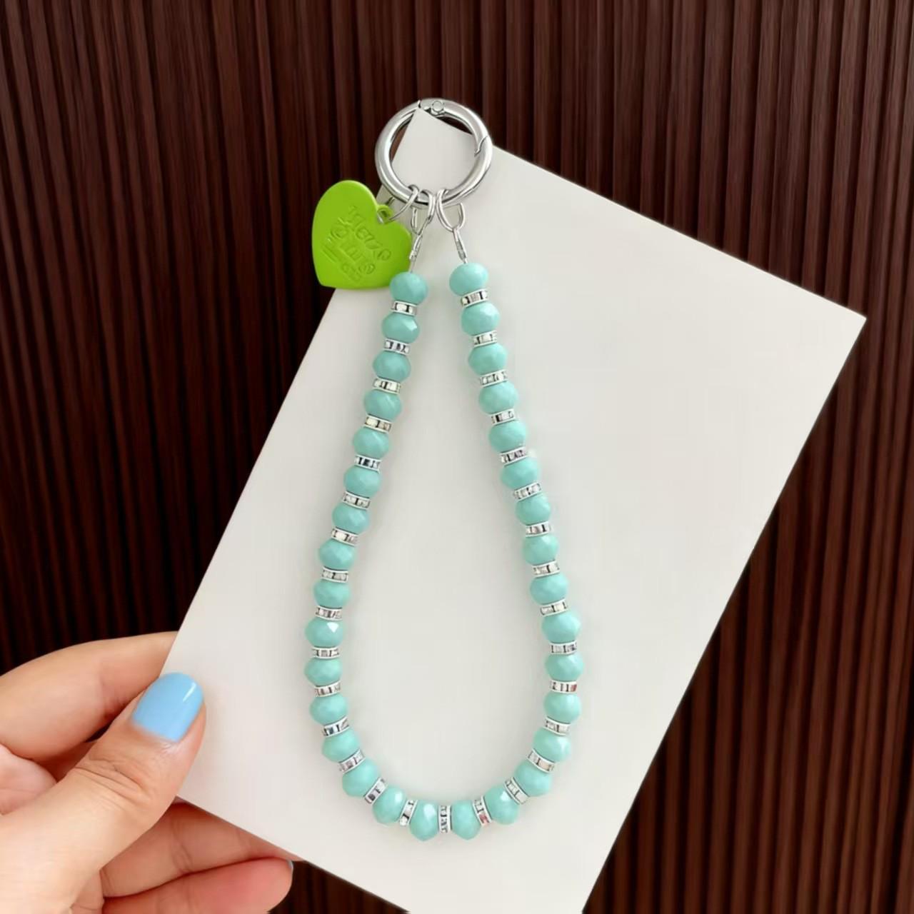 Handmade Crystal Beaded Rhinestone Phone Lanyard & Keychain Charm