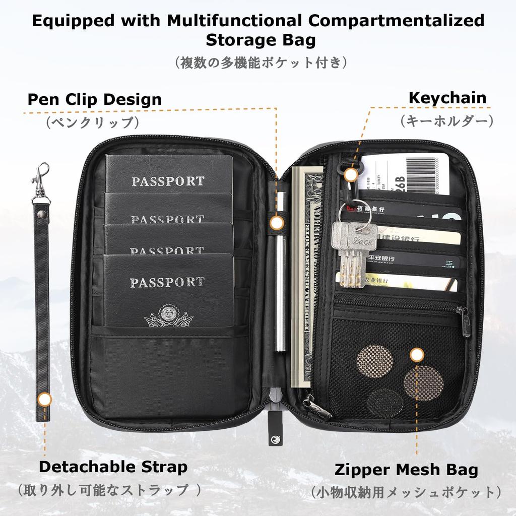 Passport Passport Travel Neck Large Passport Overseas Business Trip [YAPJEB] Anti-Skimming Case, Cover, Passport/Card Case, Wallet, Strap,