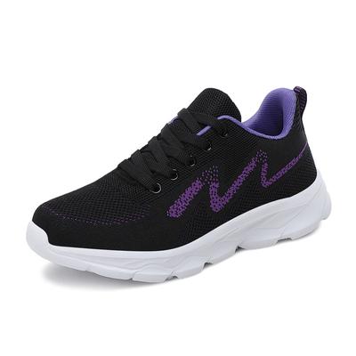 Women's Shoes Spring New Large-size Sports Shoes Fly-woven Mesh Breathable Running Shoes Flat Casual Shoes