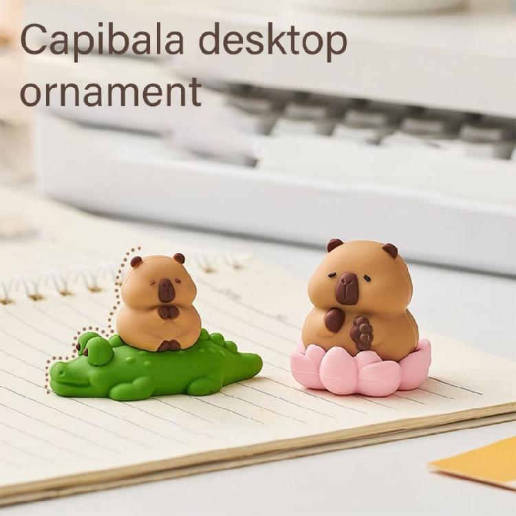 Computer Monitors Decoration Cartoon Capybara Animal Figurines Toy for Computer Screens Keyboards Dashboards Decors