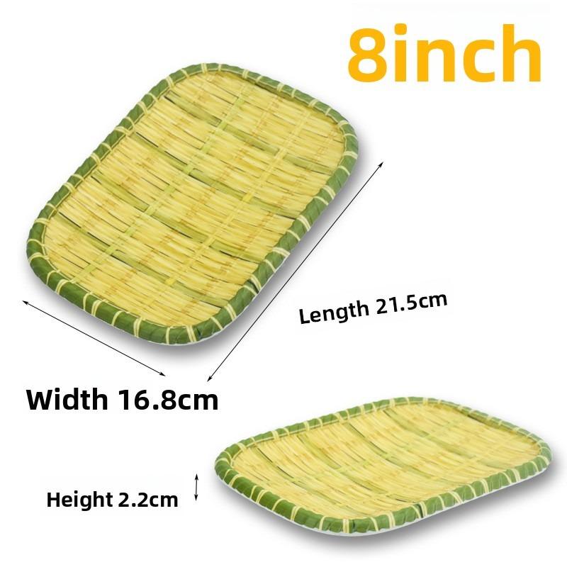 Restaurant Imitation Bamboo Weaving Hot Pot Vegetable Plate Melamine Green Barbecue Plate Multiple Styles Vegetable Fruit Tray