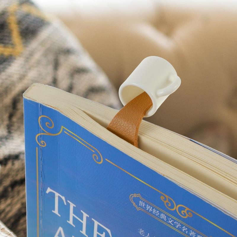 Spilled Coffee Bookmark Creative Coffee Cup Bookmark Leather PU Spilled Coffee Bookmark