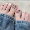 24pcs Glitter Crystal False Toenails Full Cover Wearable Rhinestone Fake Toe Nail Patch for Feet nails Supplies professionals