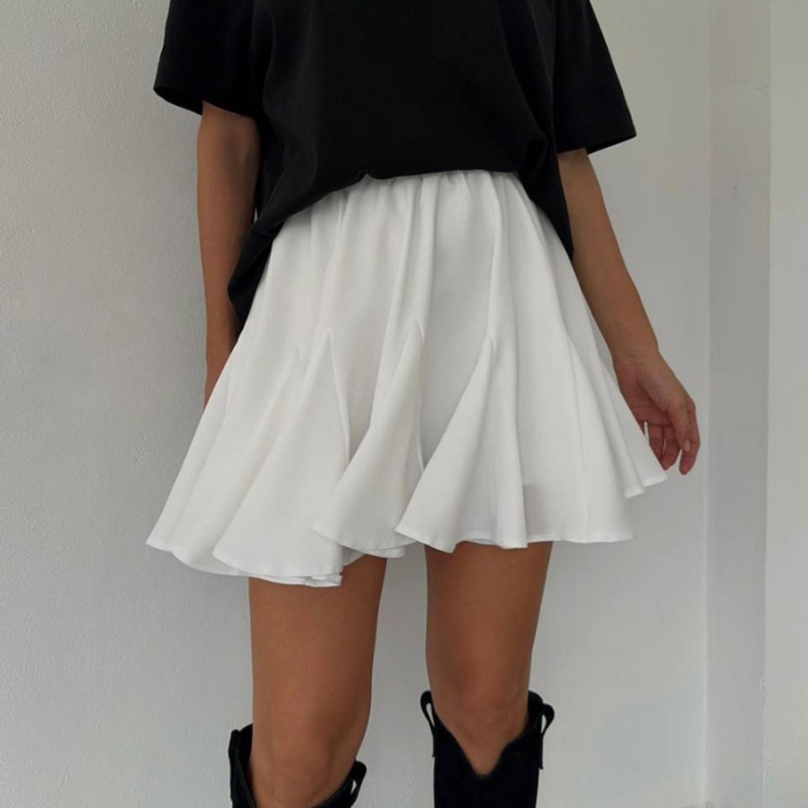 Ruffled Sweet Midi Skirt For Summer L белый