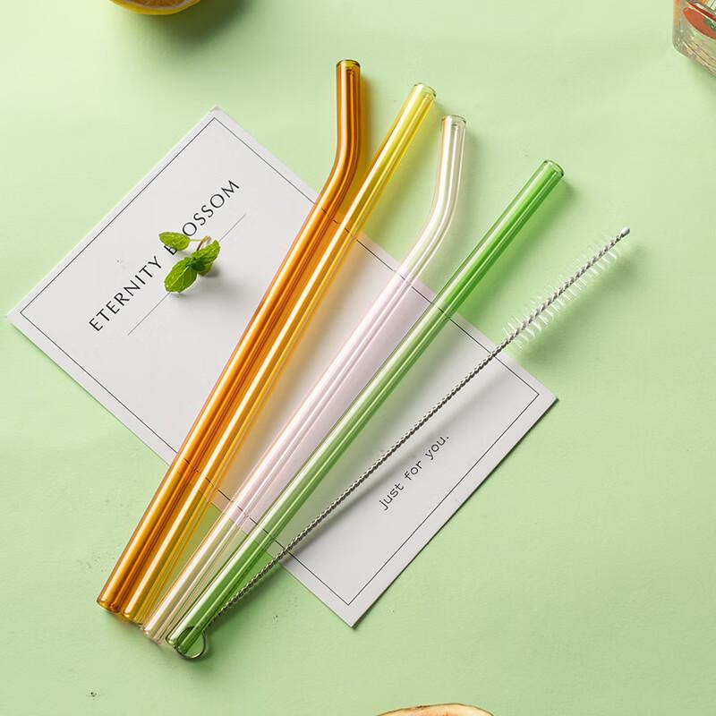 Onlycook Reusable Borosilicate Glass Drinking Straw