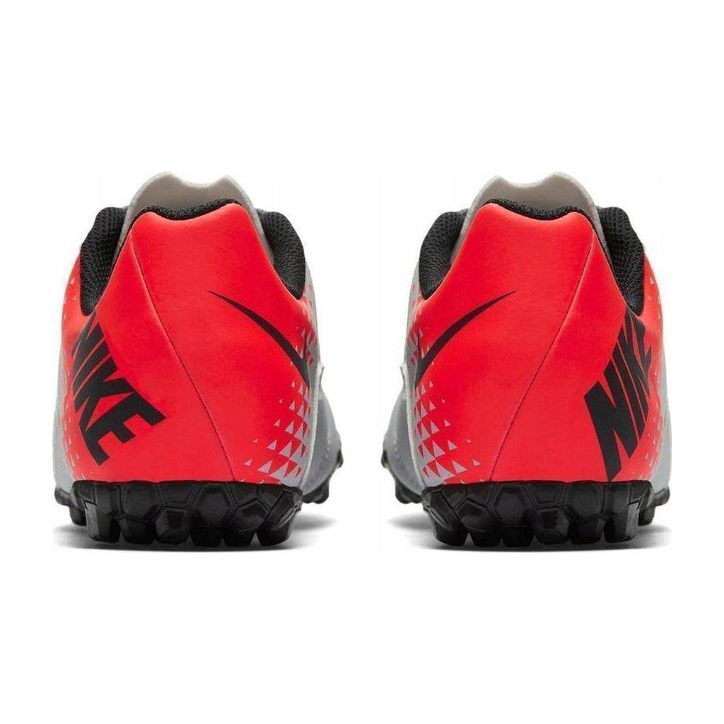 Nike Bomba Slip Resistant Cushioning Abrasion Resistant Low Top Kids' Soccer Shoes Gray Red Kids' 826488-006
