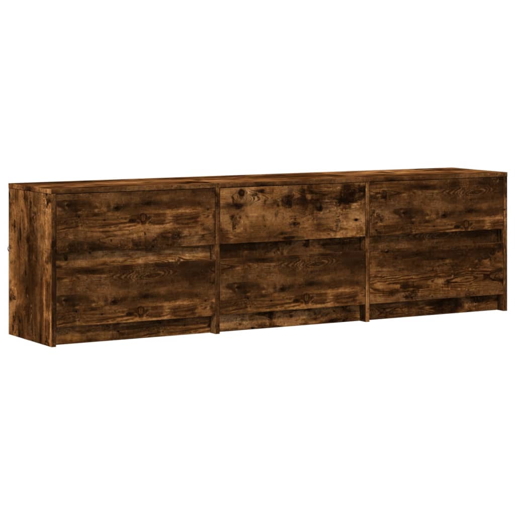 Vidaxl Szafka Pod Tv Z Led, Przydymiony Dąb, 180X34X50 Cm