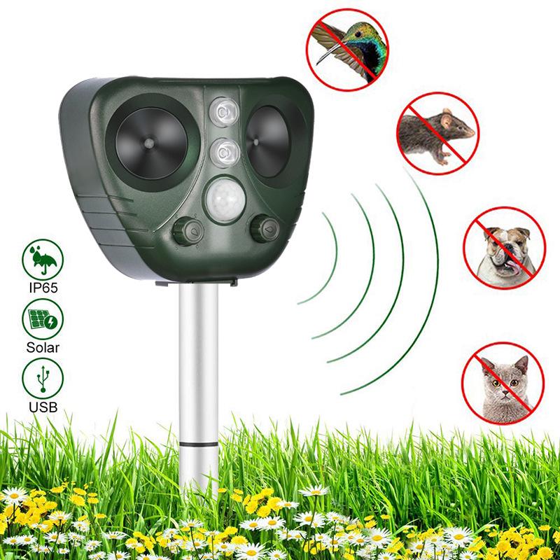 Outdoor Solar Ultrasonic Pest Repeller with Infrared Bird and Insect Deterrent