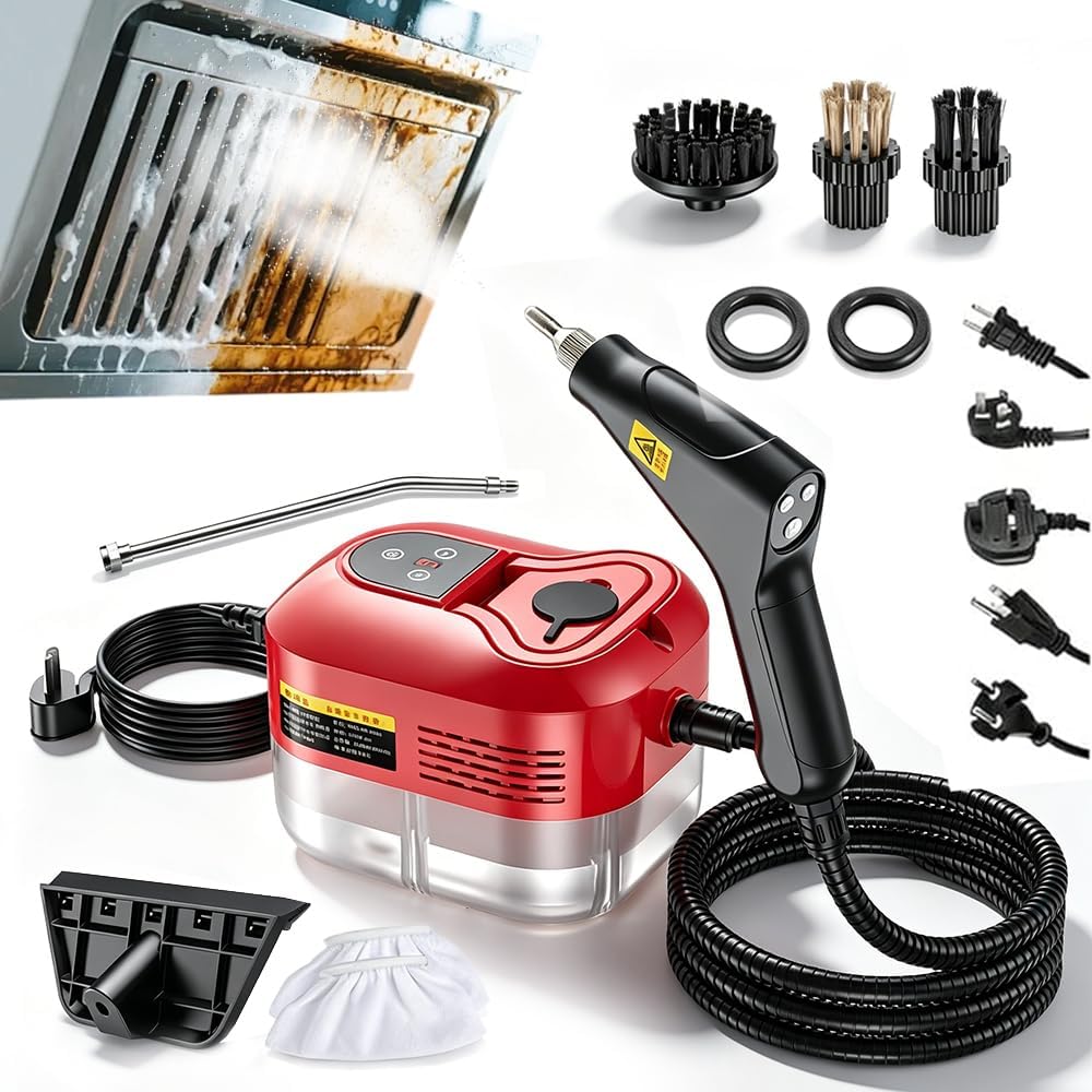 2500W High Pressure Handheld Steam Cleaner + 1.1L Large Capacity Tank + 229°F High Temp Steam for Home Deep Cleaning