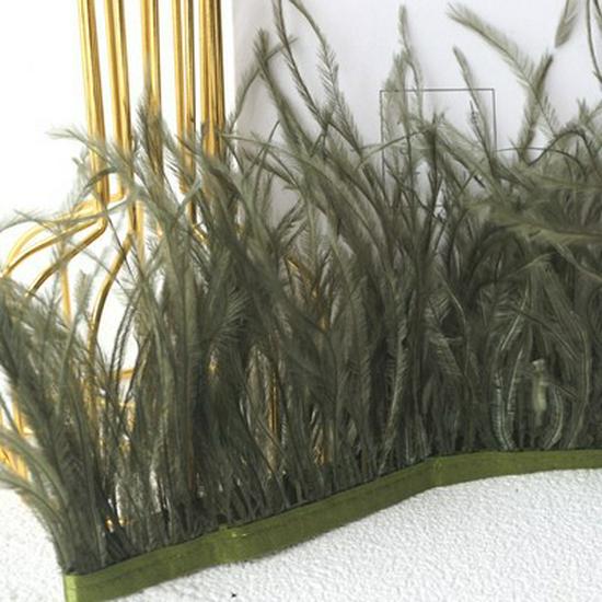 

Ostrich Feather Fringe - Various Colors, 10-15cm, 1 Meter for Clothing Accessories