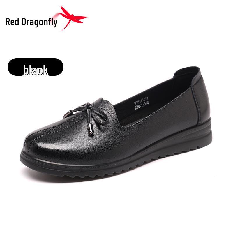 Red Dragonfly Women s Summer Soft Sole Flat Casual Genuine Leather Shoes 38 чёрный
