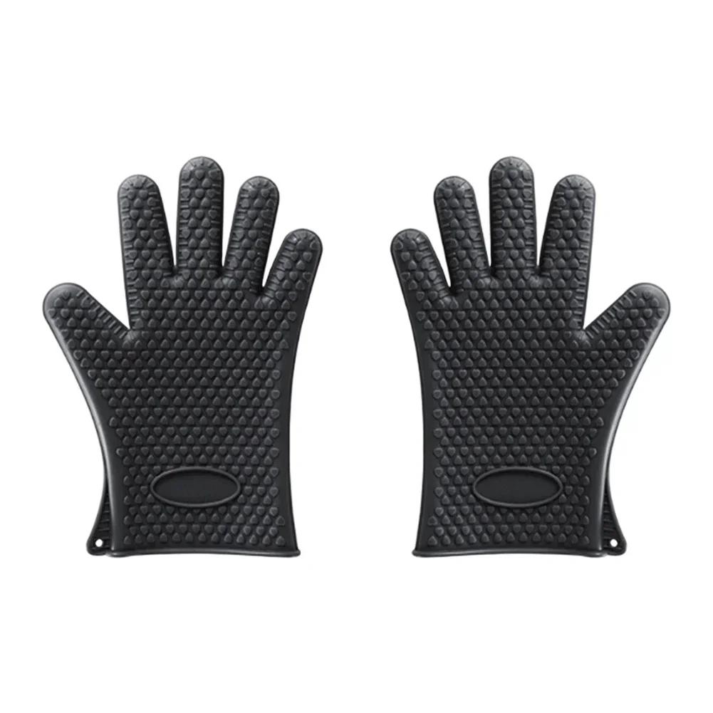 

Thick Silicone Gloves for Heat Resistance For Outdoor BBQ Kitchen Baking Cooking Gloves 1 Pair Hand Protection