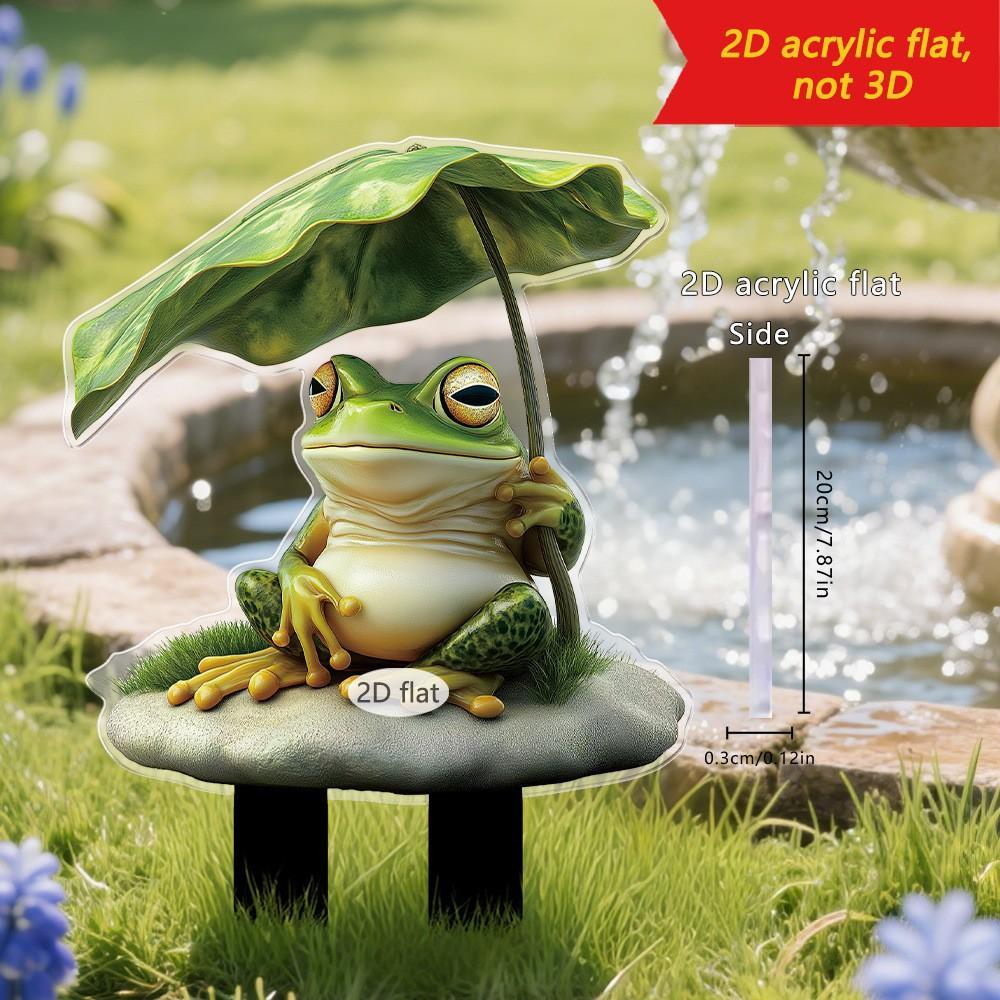 New Frog Duck Turtle Animal 2D Flat Acrylic Courtyard Garden Home Decoration Floor Plug
