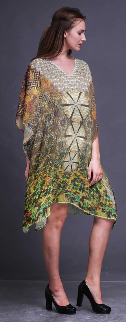 Phagun Womens Short Beach Kaftan Beachwear Bikini Coverup Midi Dress-4X-5X