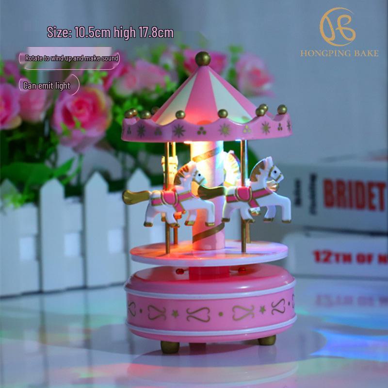 Christmas Carousel Cake Decoration Music Box - Perfect Gift for Girls & Creative Baking Ornament