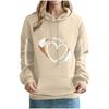 Women's Loose Comfortable Casual And Fashionable V-neck Rugby Print Long Sleeved Hooded Sweatshirt