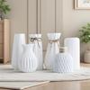 Nordic White Plastic Small Vase - Minimalist Home Flower Arrangement Decor for Living Room