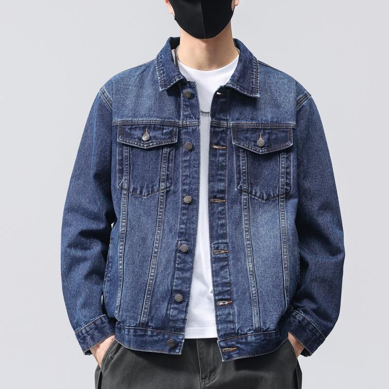 Men s Retro Denim Lapel Jacket - Spring 2026 Trendy Casual Workwear Top 4XL