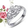 AdjustableFlower Ring for Women Vintage Style Gold Plated Open Cuff Ring Fashion Jewelry Gift