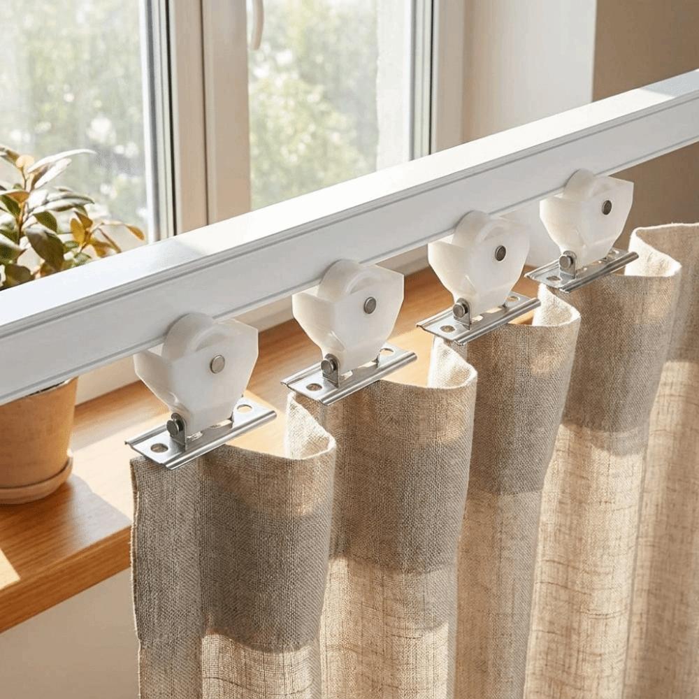 4pcs Smooth Sliding Roman Shades Hardware Easy Install Blinds Track Wheel  Daily Use