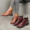 Supply Women's Round Head Low Heel Short Boots Belt Buckle Knight Boots