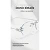 YIMARUILI Fashion Trendy Women's Cat Eyes Rimless Glasses Luxury Pure Titanium Ultra Light 9g Exquisite Eyeglasses Frame 25088WK
