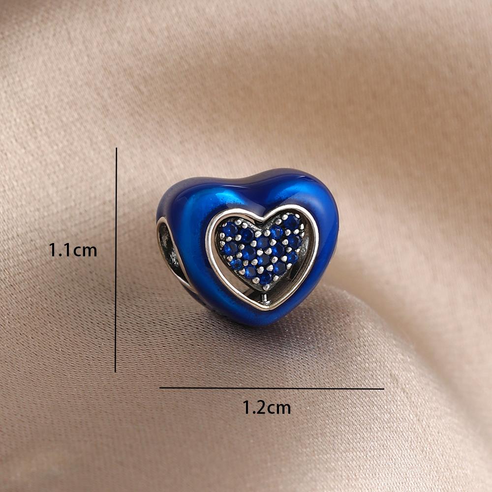 Blue 925 Silver Dolphin Octopus Turtle Swallow Pendant Bead, Suitable for European Bracelet DIY Women's Jewelry Accessories