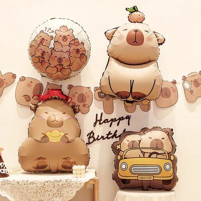 1-10PCS Capybara Aluminium Film Balloon Bar Balloons Capybara Balloons for Baby Shower Decoration Baras Globos De Capibara