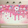 1 Piece of 2D Plane 2D Plane Printed Background Banner Candy and Dessert Color Design Background Banner