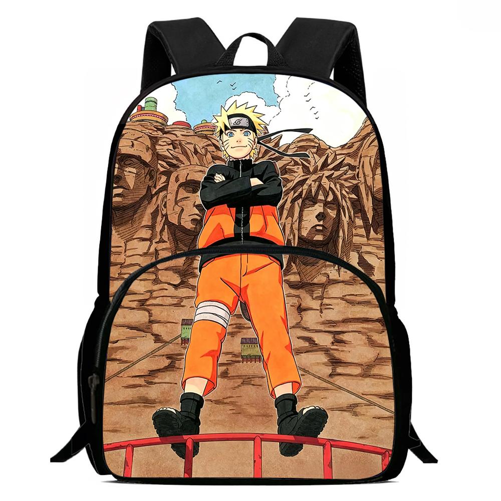 NARUTO Cartoon Anime Kids Backpack,With Adjustable Shoulder Strap & Front Pocket,Lightweight & Durable,for Boys & Girls Age 5-11