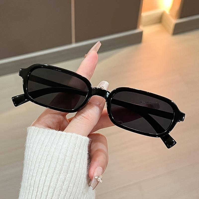 5 Pairs of Women's Fashionable Glasses - Black Multi Style Rectangular Frame Decorative Lenses