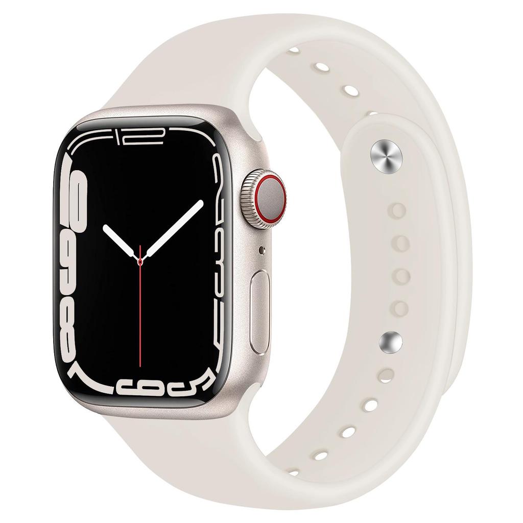 Compatible Silicone Watch Strap for Apple Watch S11 - All Series, Universal Double-Section Snap Button.