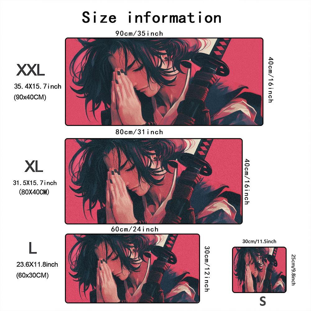 Mask anime girl Mouse Pad Large Computer Office Game Table Mats XXL Rubber Anti-slip Gaming Keyboard Mousepads Long Desk Pads