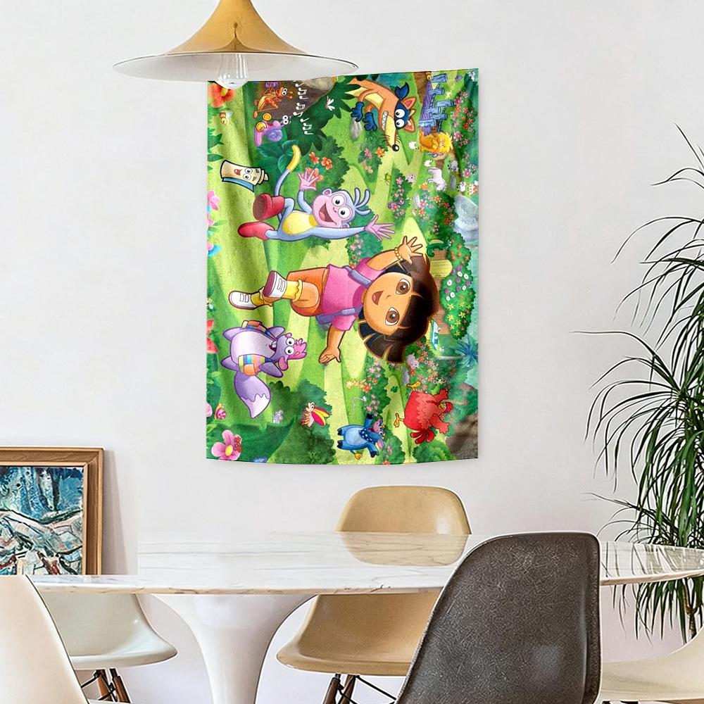 Dora Explorer Wall Decor Tapestry Art For Pet Memorial Birthdaywedding Party Backdrop Family Gift