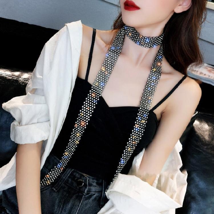 Neckerchiefs Necklace Female High-end Design Sense All-match Sweater Chain
